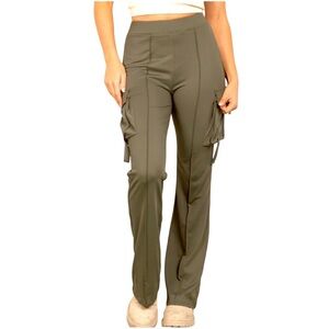 NWT! High-waisted olive cargo pants
